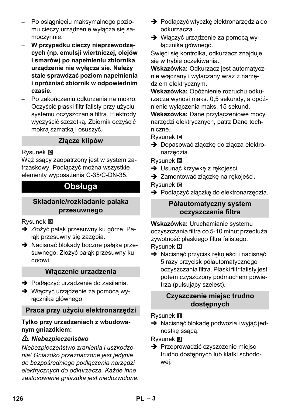 Obsługa | Karcher NT 14-1 Ap Te Adv User Manual | Page 126 / 200