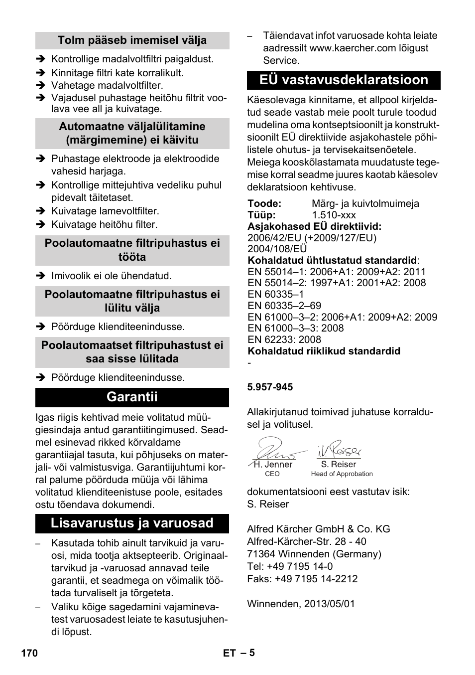 Karcher NT 14-1 Ap Te Adv User Manual | Page 170 / 200