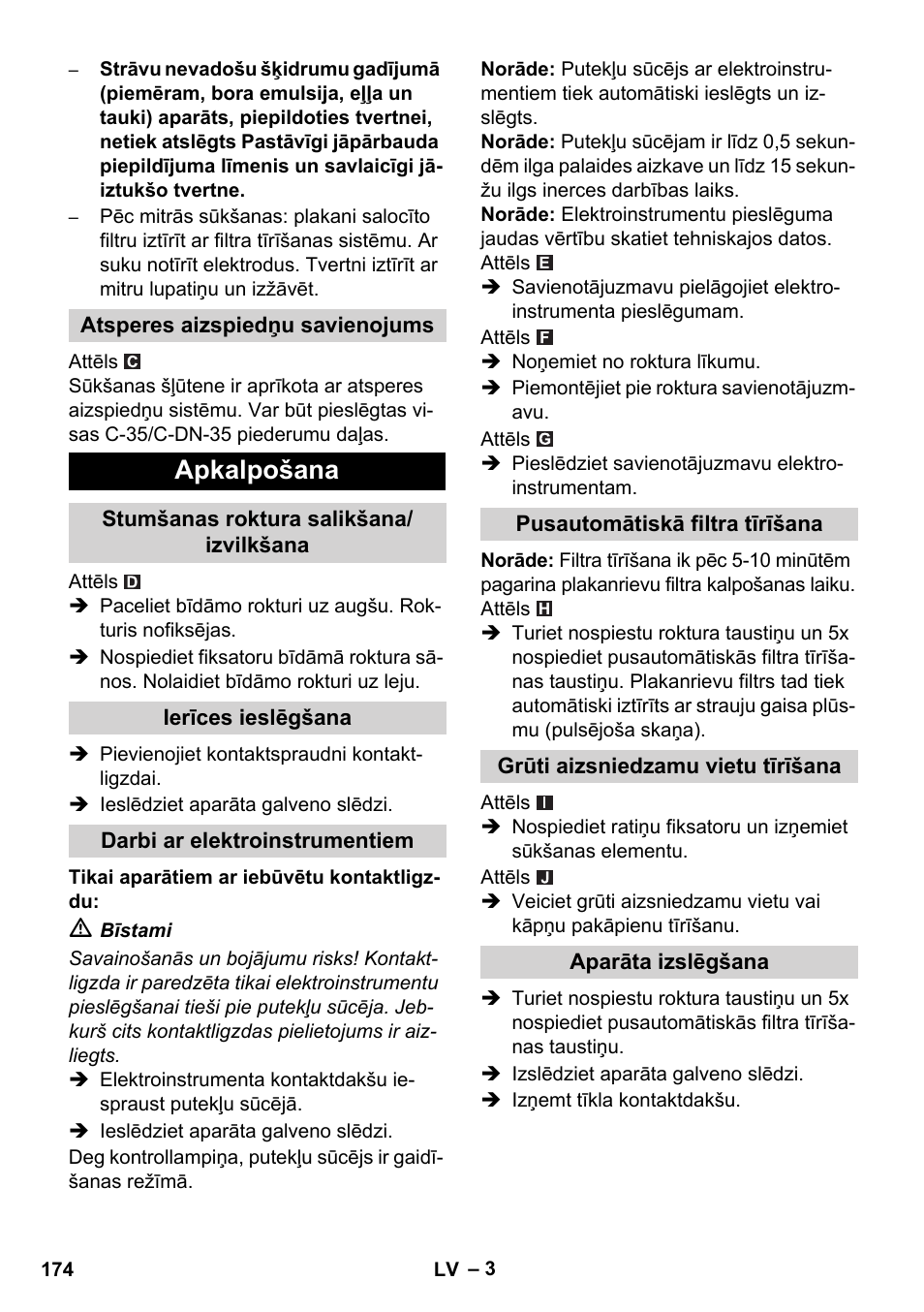 Apkalpošana | Karcher NT 14-1 Ap Te Adv User Manual | Page 174 / 200