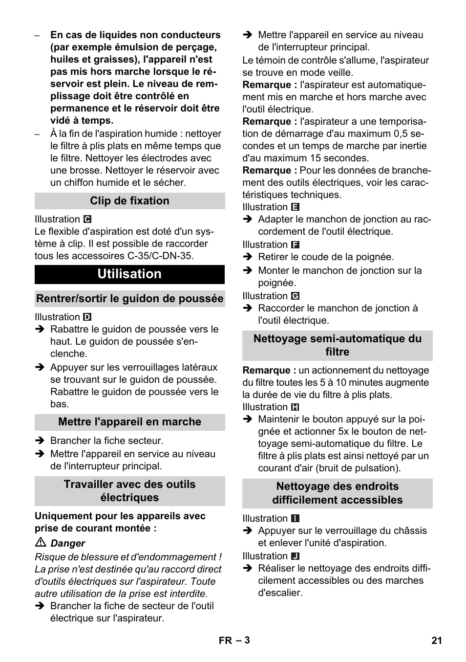 Utilisation | Karcher NT 14-1 Ap Te Adv User Manual | Page 21 / 200
