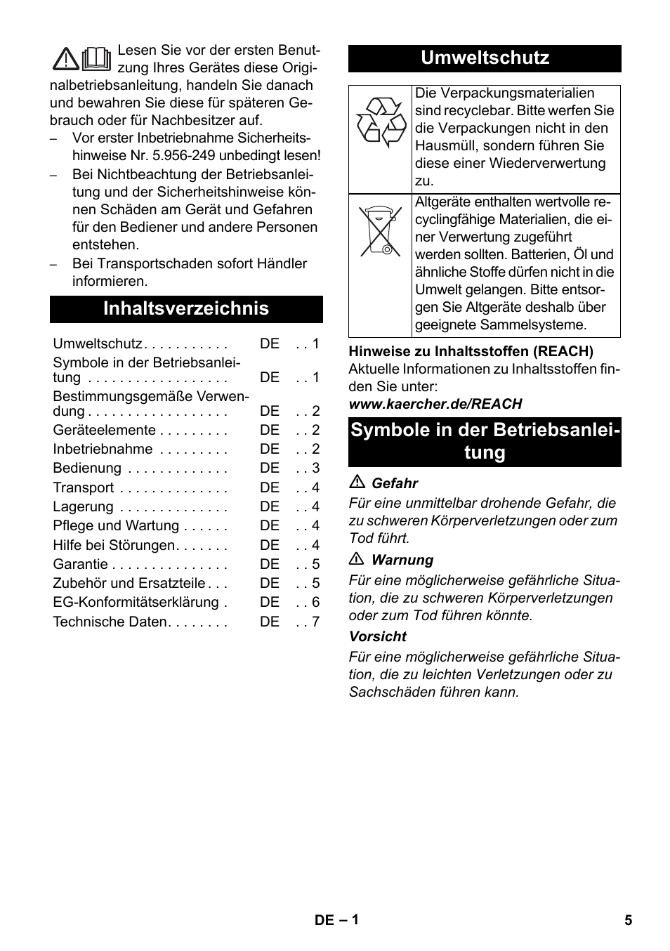 Karcher NT 14-1 Ap Te Adv User Manual | Page 5 / 200