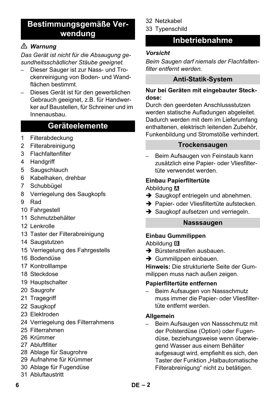 Karcher NT 14-1 Ap Te Adv User Manual | Page 6 / 200