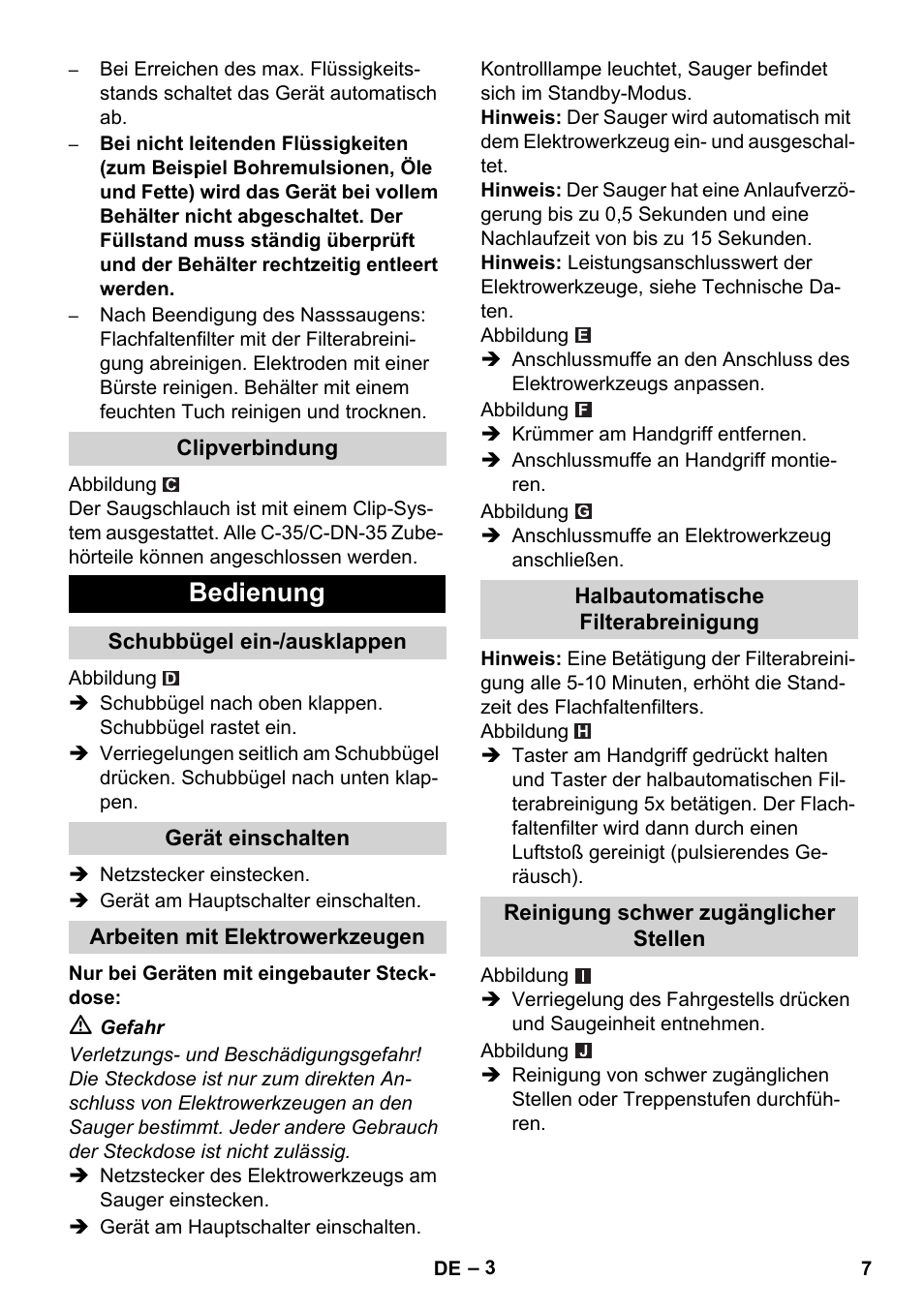 Bedienung | Karcher NT 14-1 Ap Te Adv User Manual | Page 7 / 200