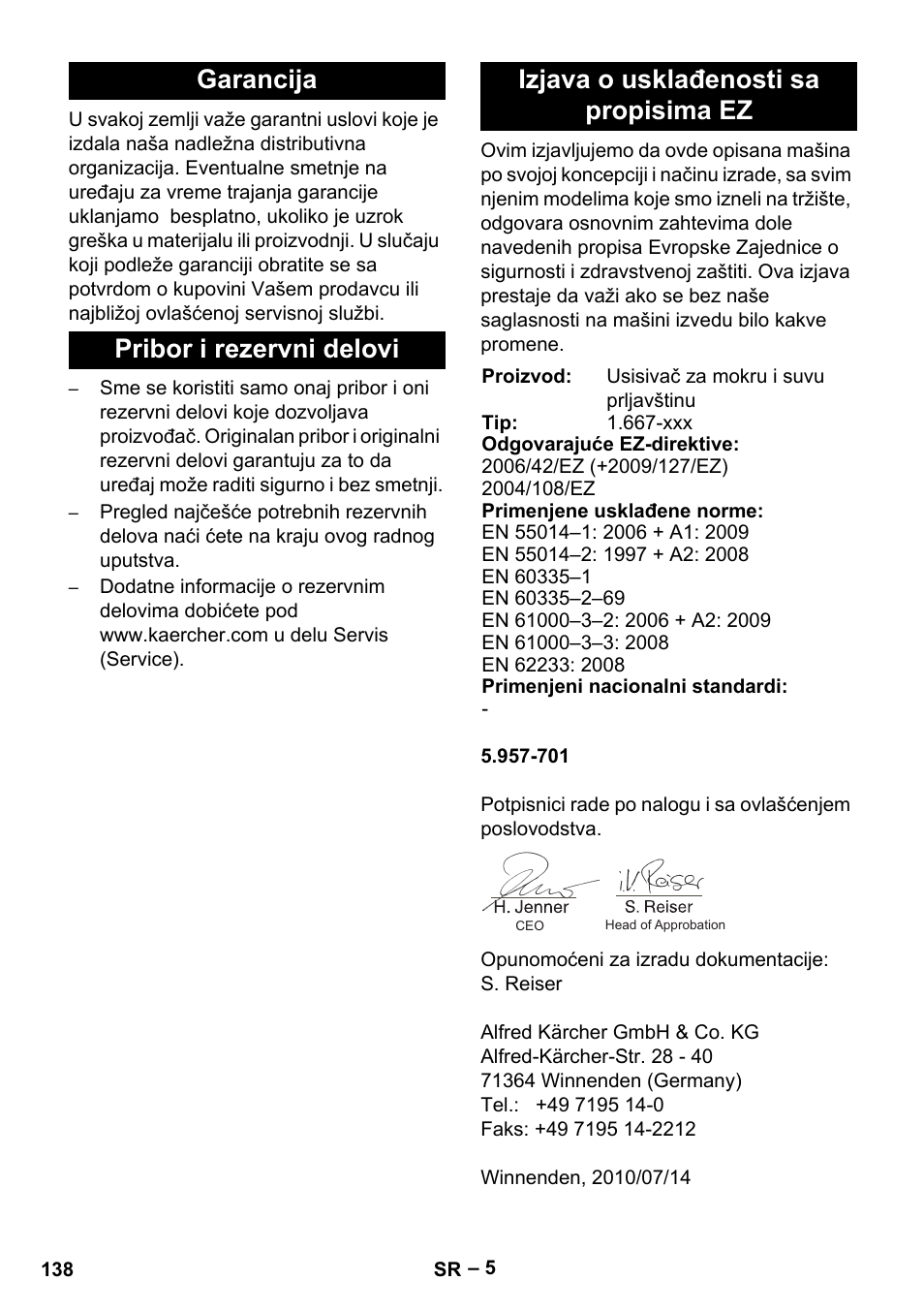 Karcher NT 65-2 Tact User Manual | Page 138 / 176