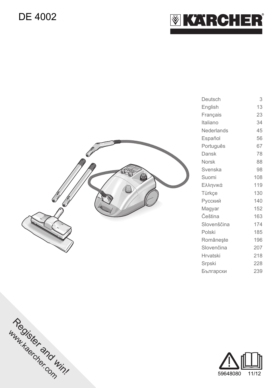 Karcher DE 4002 EU User Manual | 254 pages