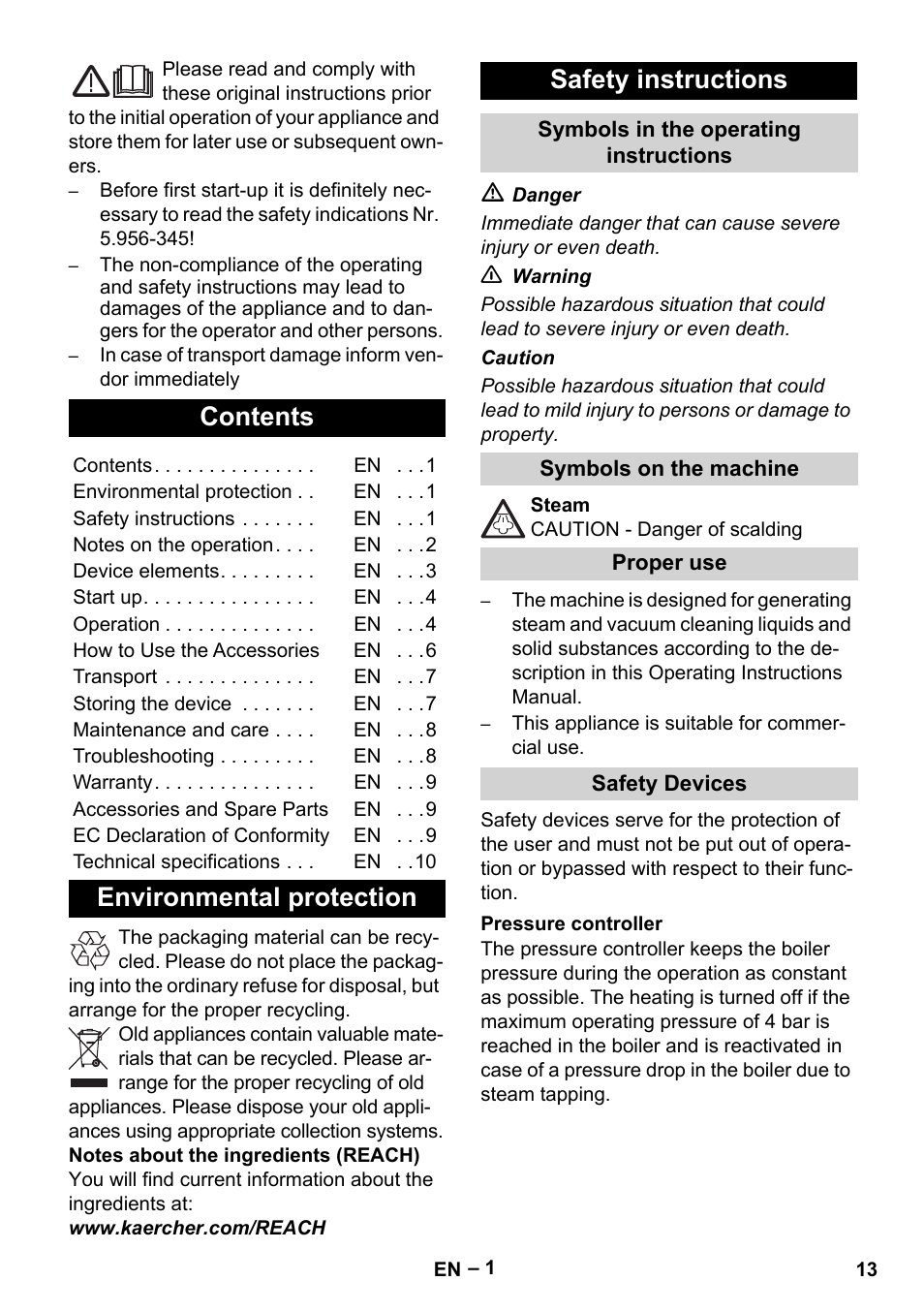 Karcher DE 4002 EU User Manual | Page 13 / 254