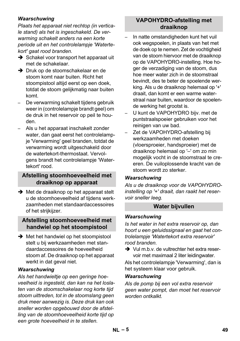 Karcher DE 4002 EU User Manual | Page 49 / 254
