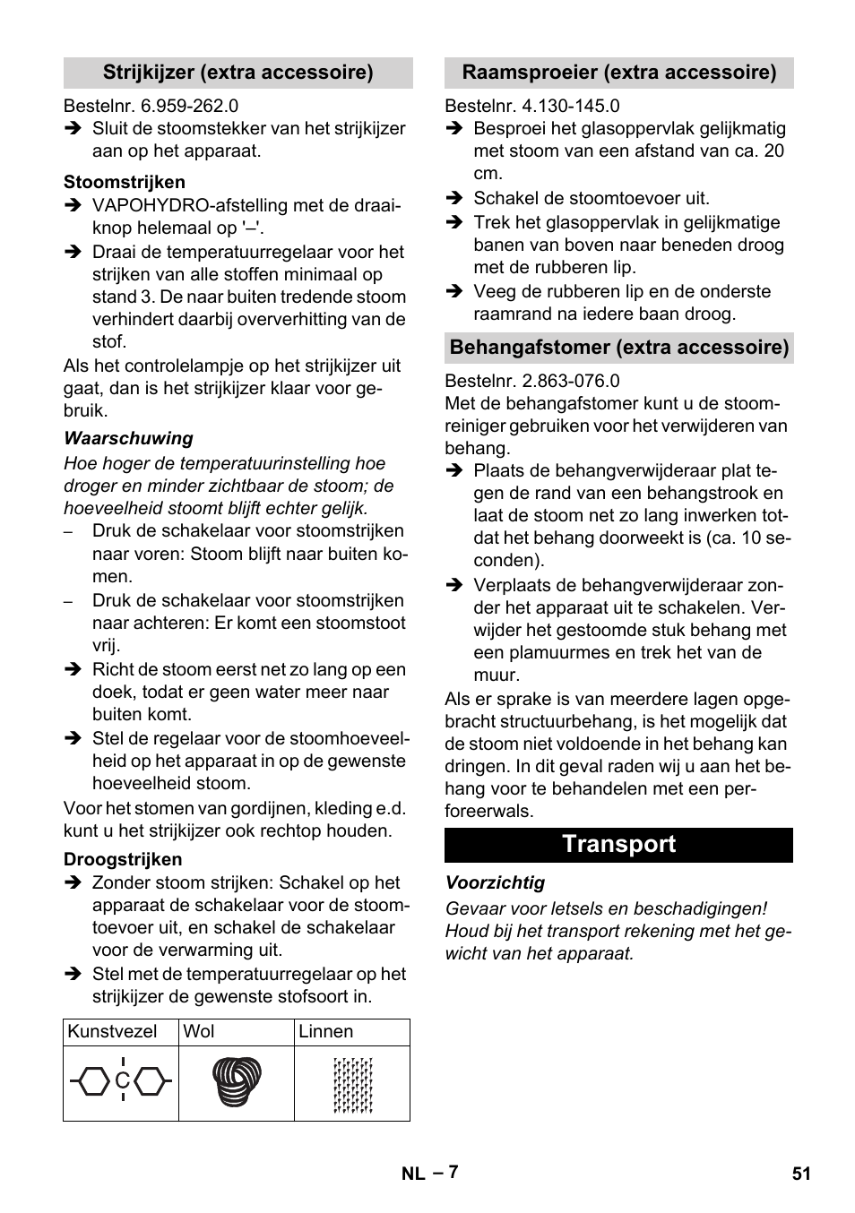 Transport | Karcher DE 4002 EU User Manual | Page 51 / 254