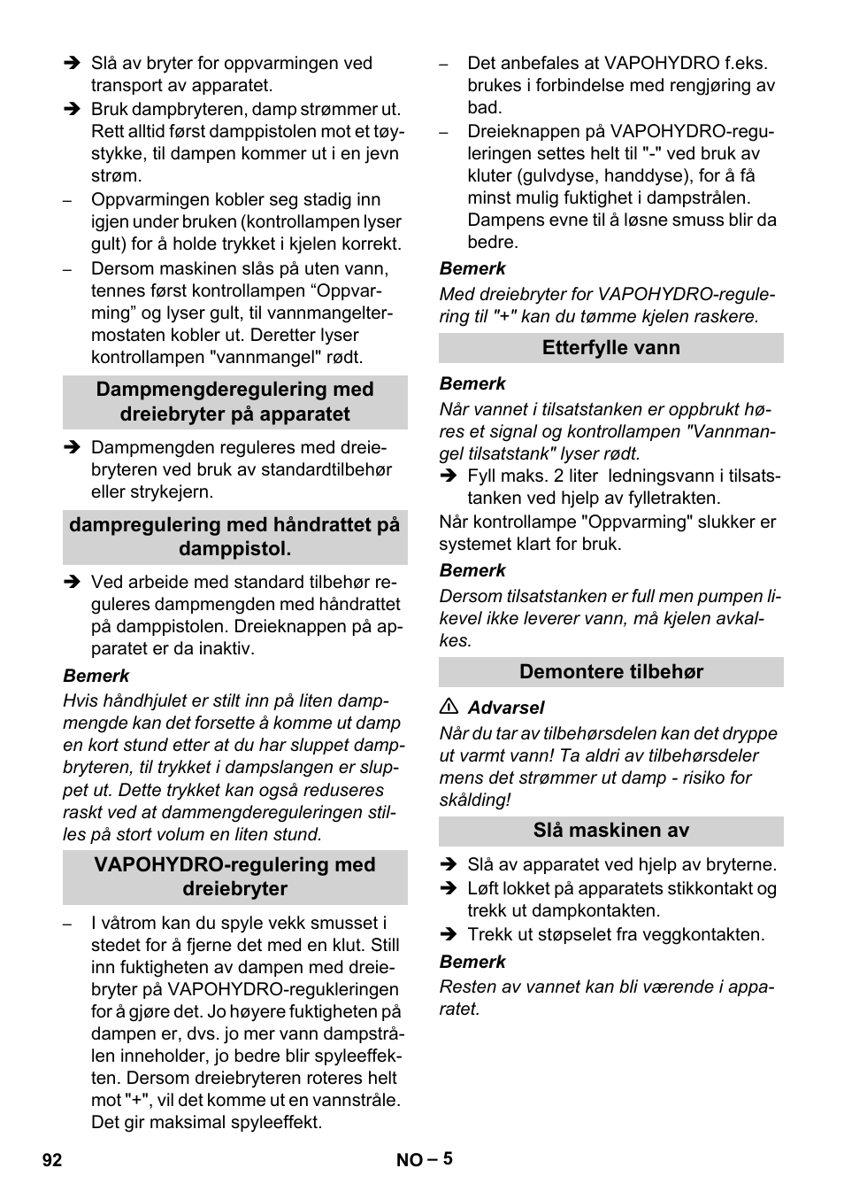 Karcher DE 4002 EU User Manual | Page 92 / 254