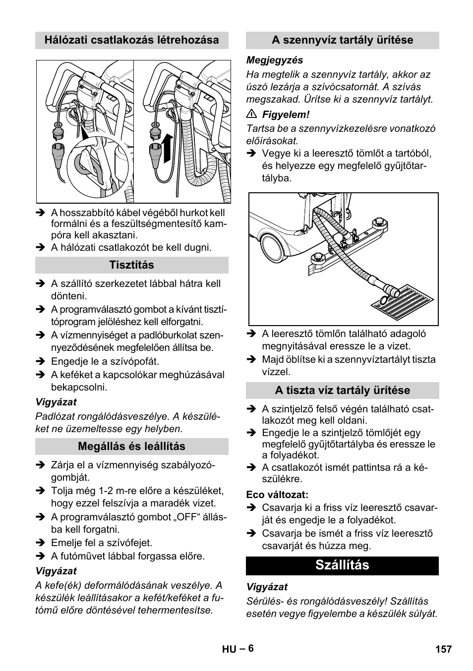 Szállítás | Karcher BR 40-25 C Ep EU User Manual | Page 157 / 288