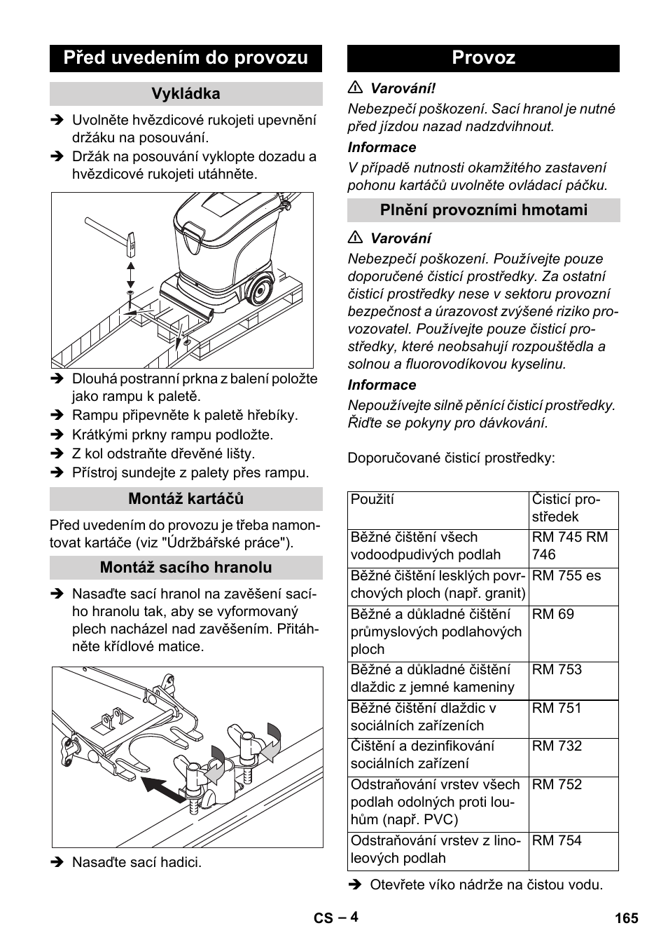 Před uvedením do provozu, Provoz | Karcher BR 40-25 C Ep EU User Manual | Page 165 / 288