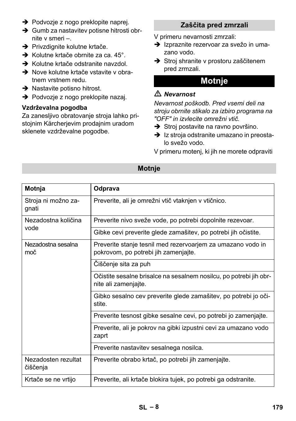 Motnje | Karcher BR 40-25 C Ep EU User Manual | Page 179 / 288