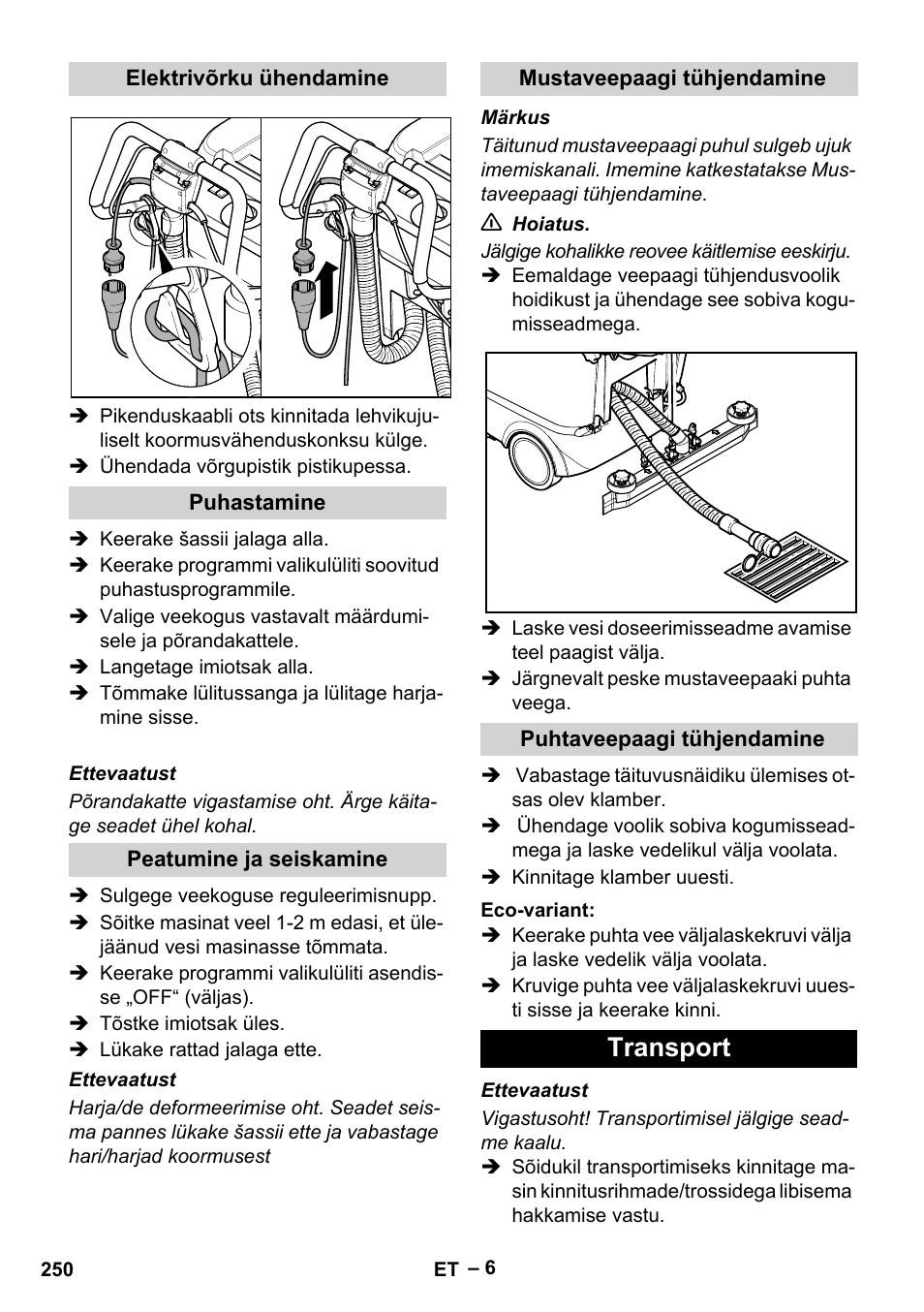 Transport | Karcher BR 40-25 C Ep EU User Manual | Page 250 / 288