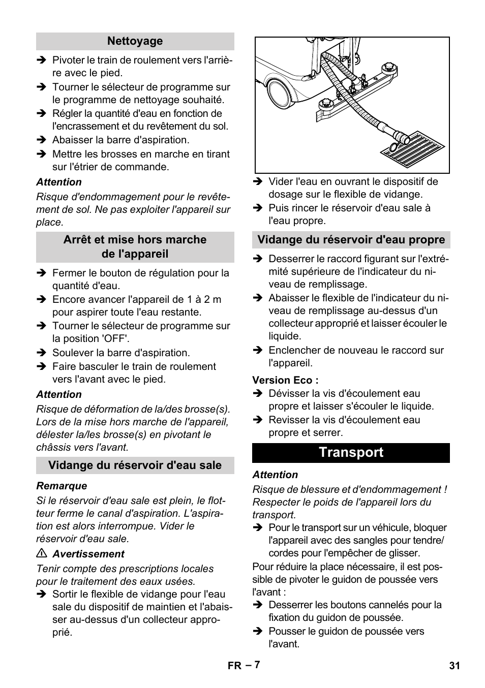 Transport | Karcher BR 40-25 C Ep EU User Manual | Page 31 / 288