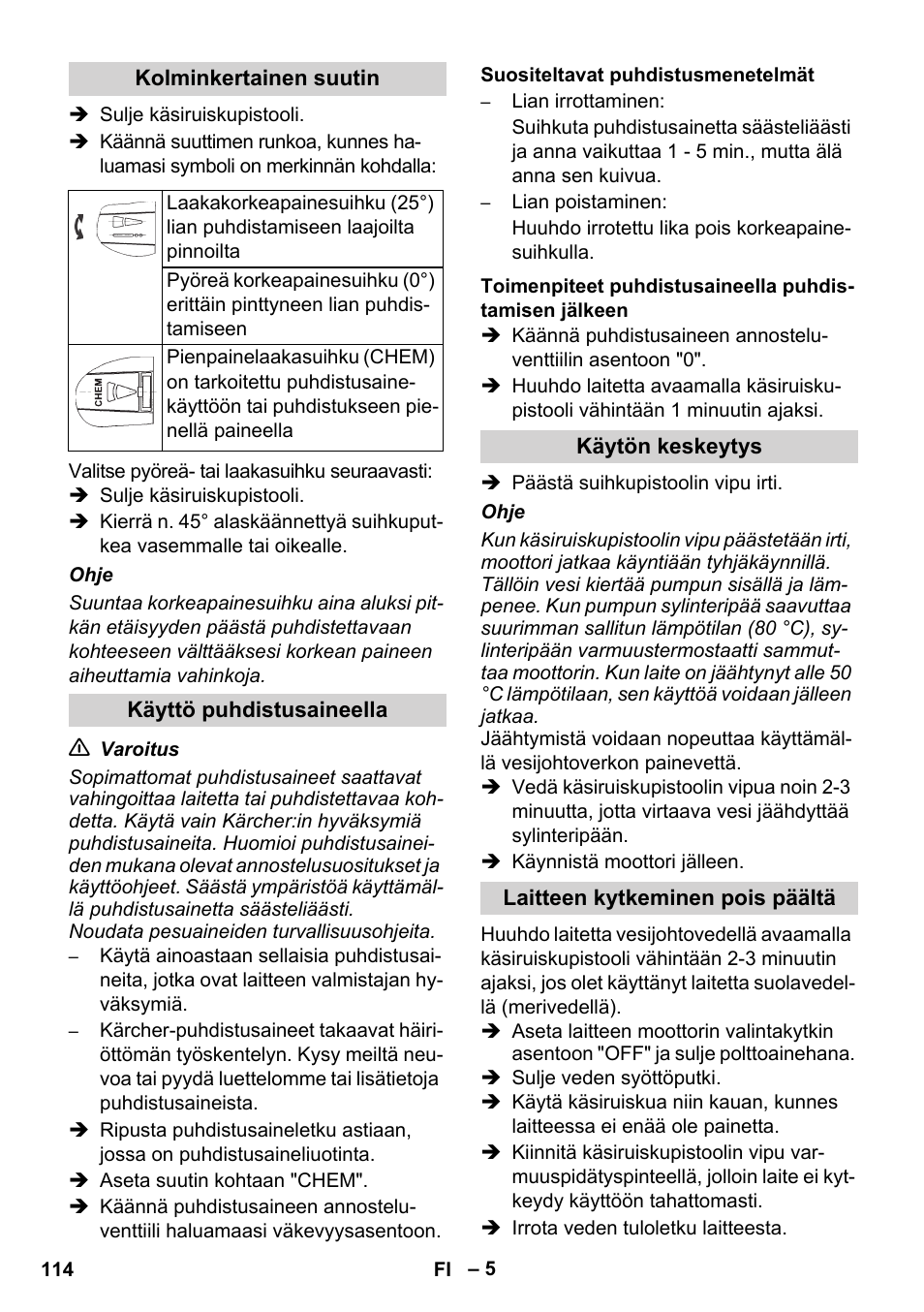 Karcher HD 728 B Cage User Manual | Page 114 / 256