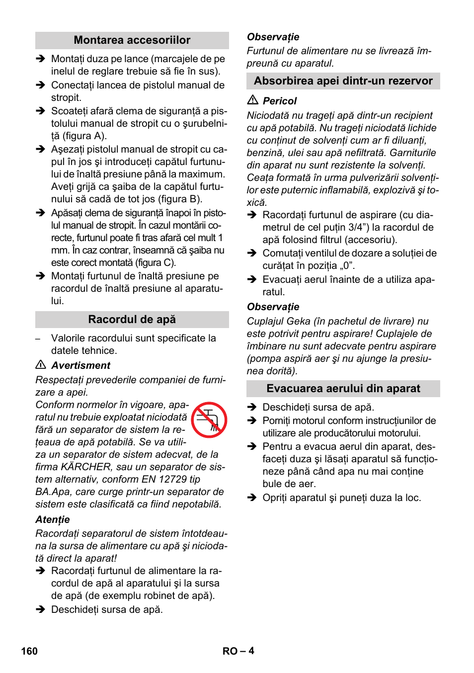 Karcher HD 728 B Cage User Manual | Page 160 / 256