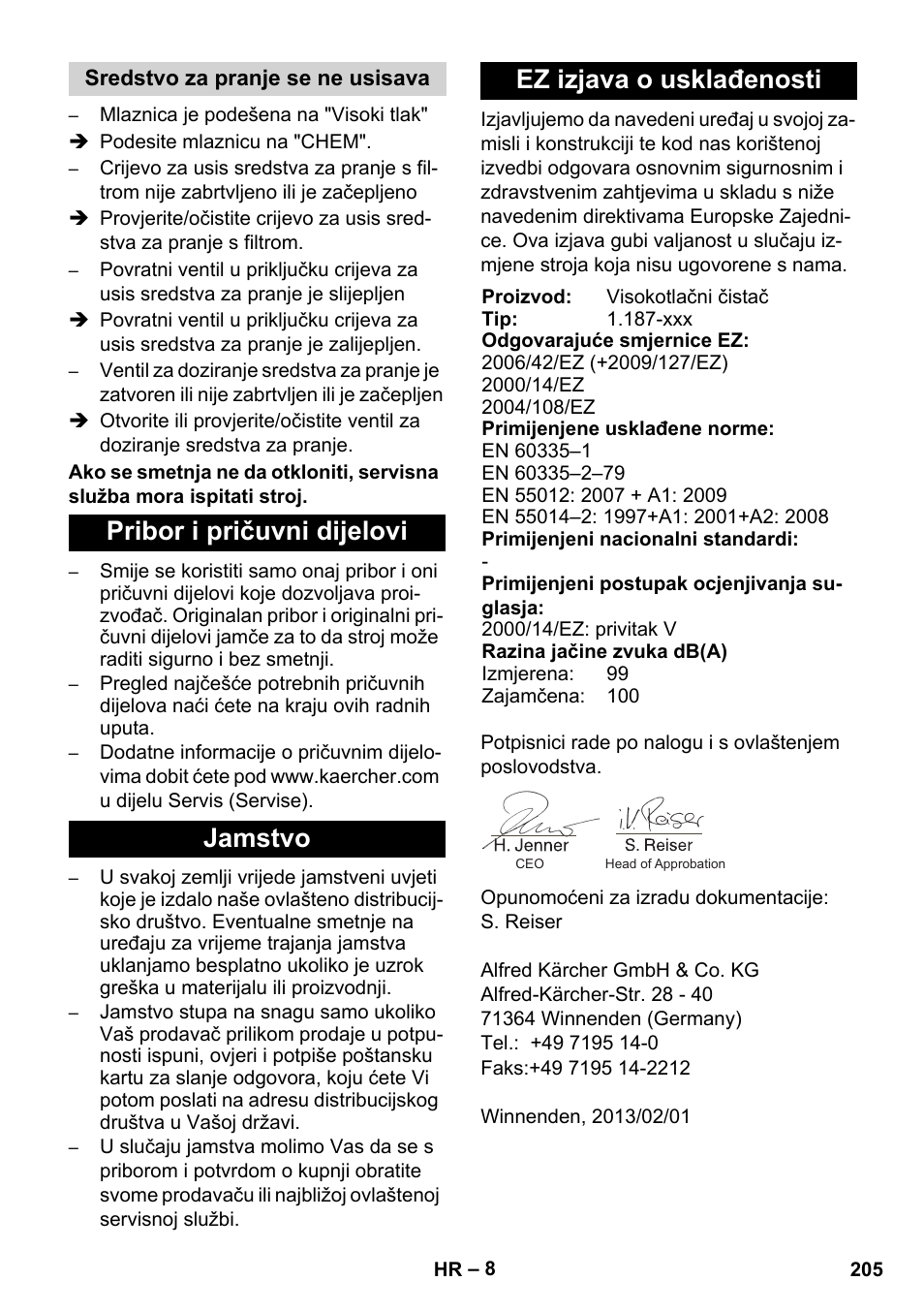 Karcher HD 728 B Cage User Manual | Page 205 / 256