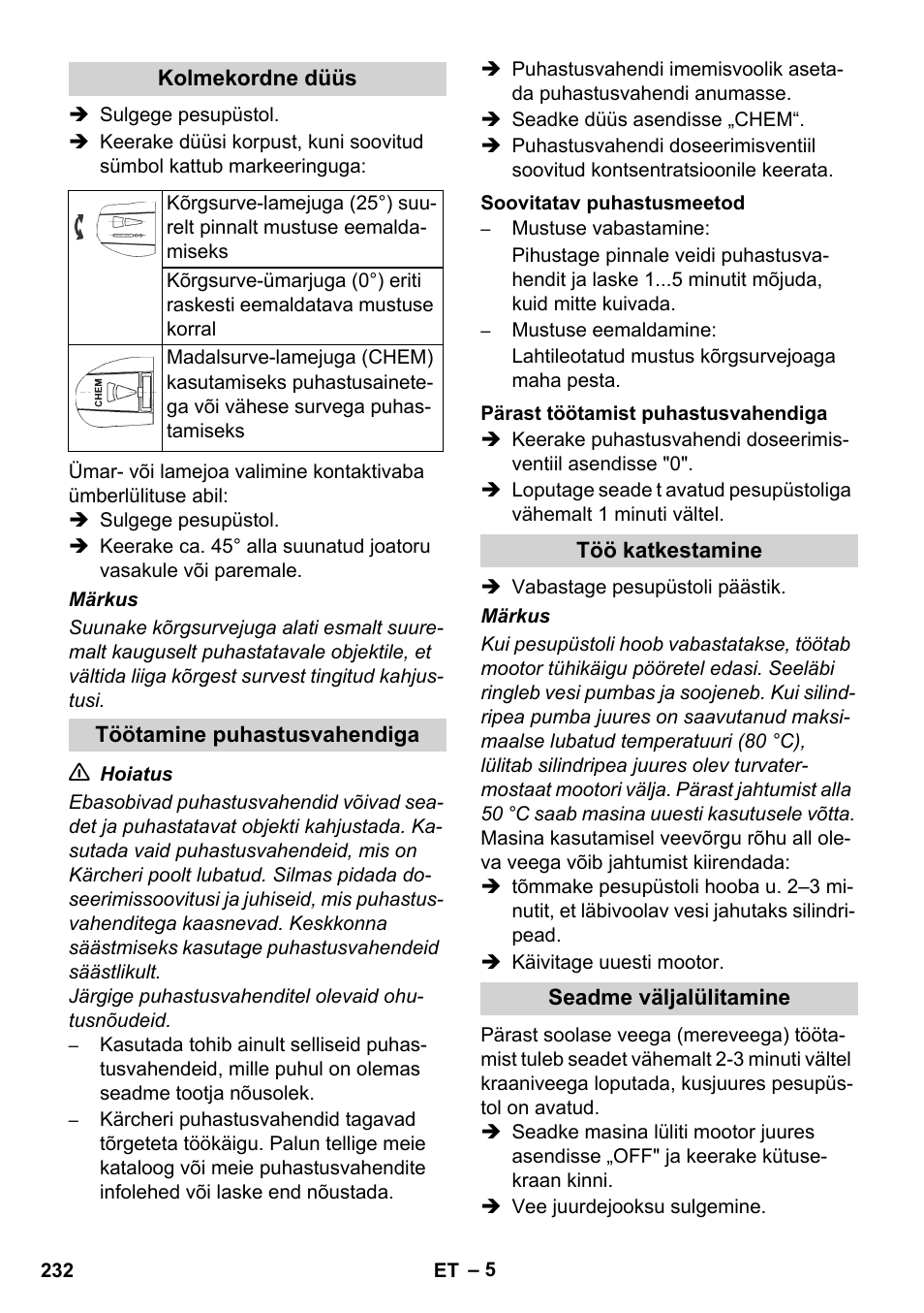 Karcher HD 728 B Cage User Manual | Page 232 / 256