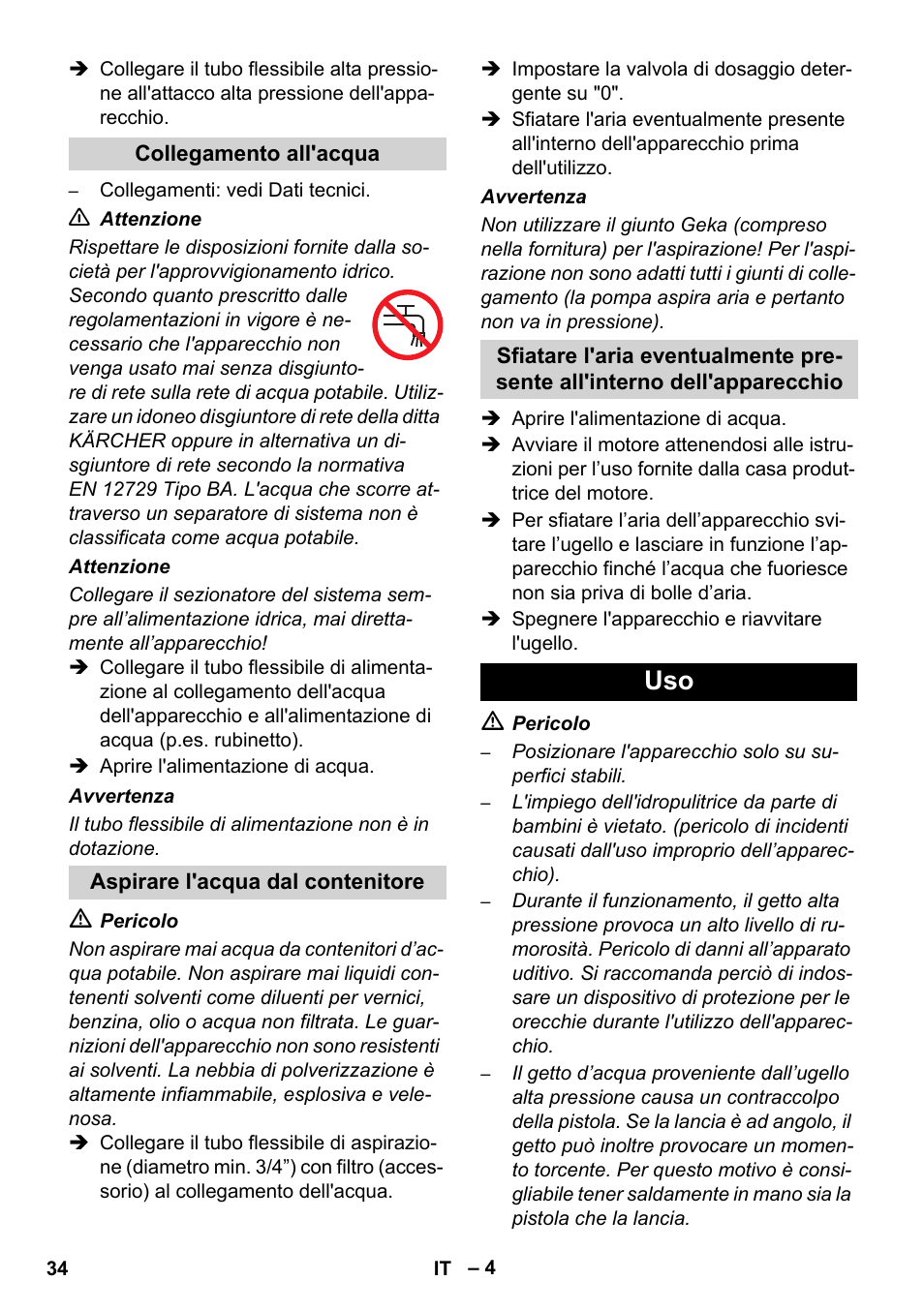 Karcher HD 728 B Cage User Manual | Page 34 / 256