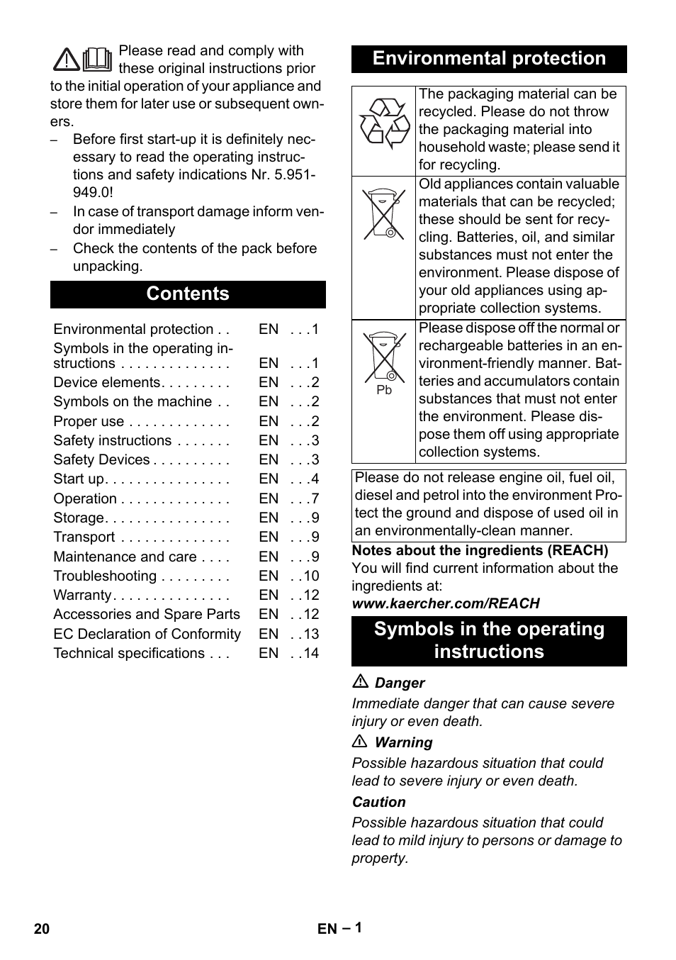Karcher HDS 1000 Be User Manual | Page 20 / 436