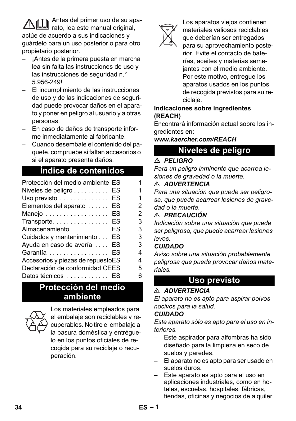 Karcher CV 38-2 Adv User Manual | Page 34 / 156