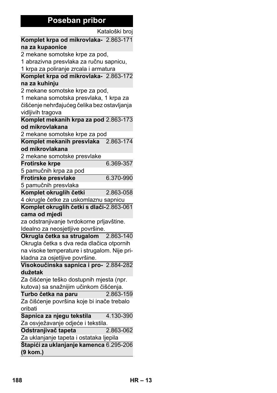 Poseban pribor | Karcher SC 2-500 C User Manual | Page 188 / 254