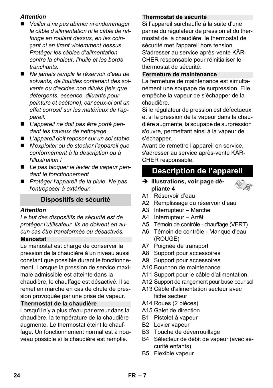 Description de l’appareil | Karcher SC 2-500 C User Manual | Page 24 / 254