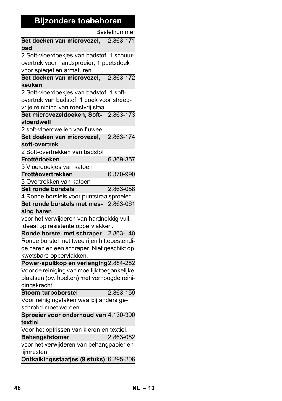 Bijzondere toebehoren | Karcher SC 2-500 C User Manual | Page 48 / 254