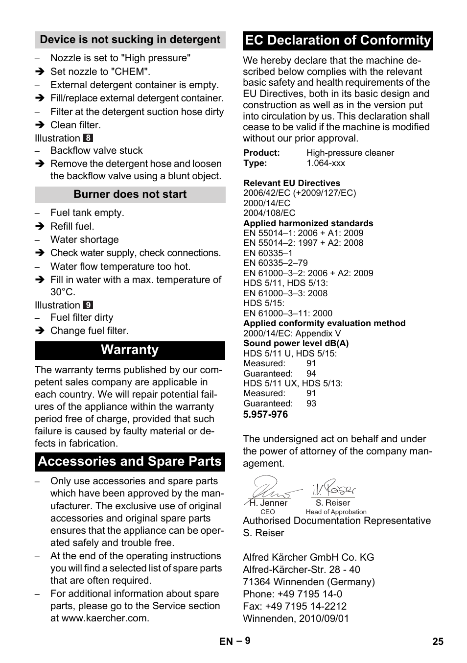 Karcher HDS 5-11 UX User Manual | Page 25 / 312