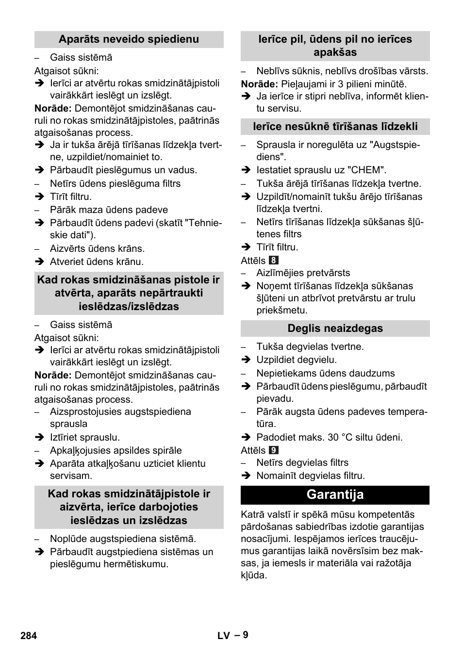 Garantija | Karcher HDS 5-11 UX User Manual | Page 284 / 312