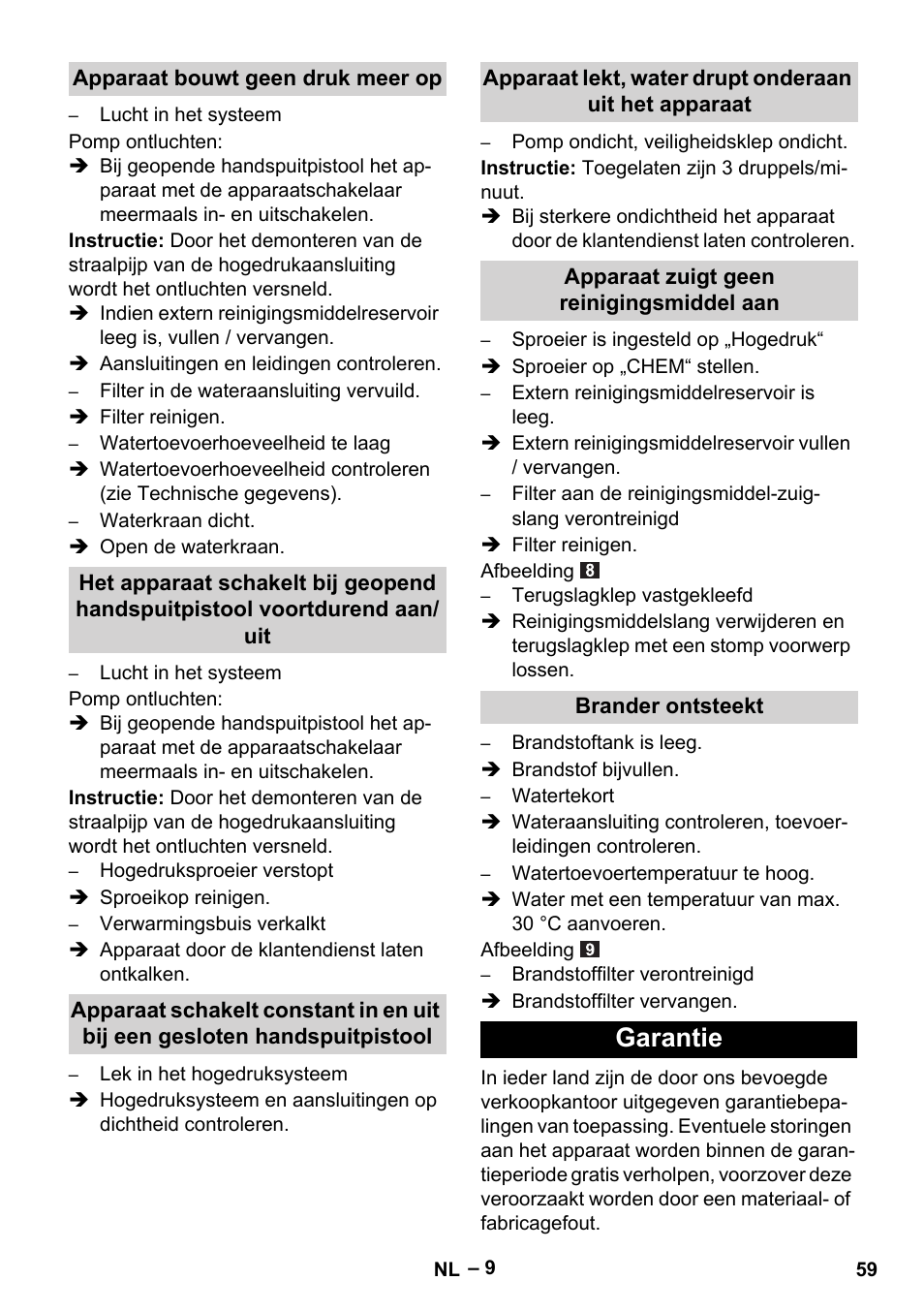 Garantie | Karcher HDS 5-11 UX User Manual | Page 59 / 312