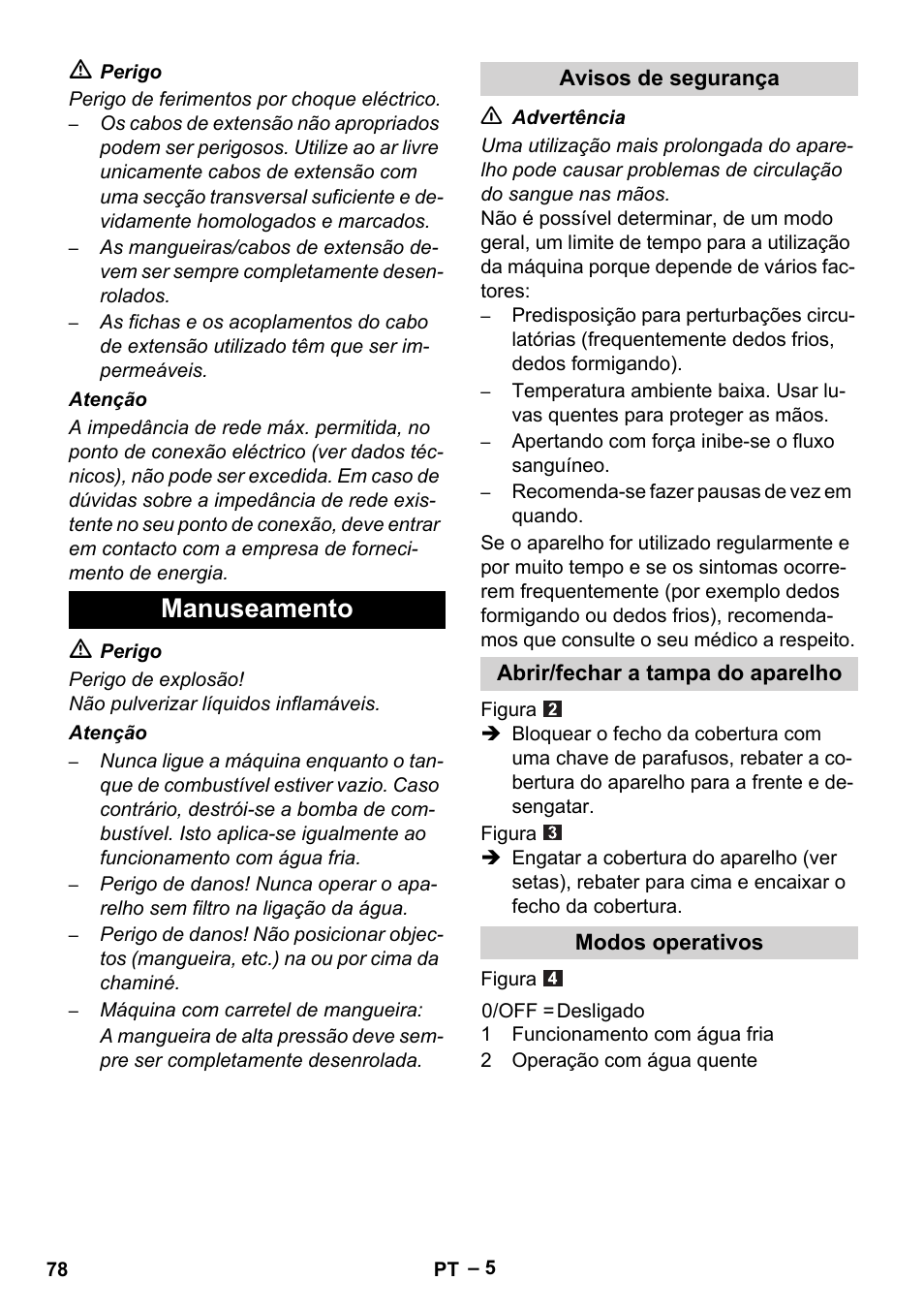 Manuseamento | Karcher HDS 5-11 UX User Manual | Page 78 / 312