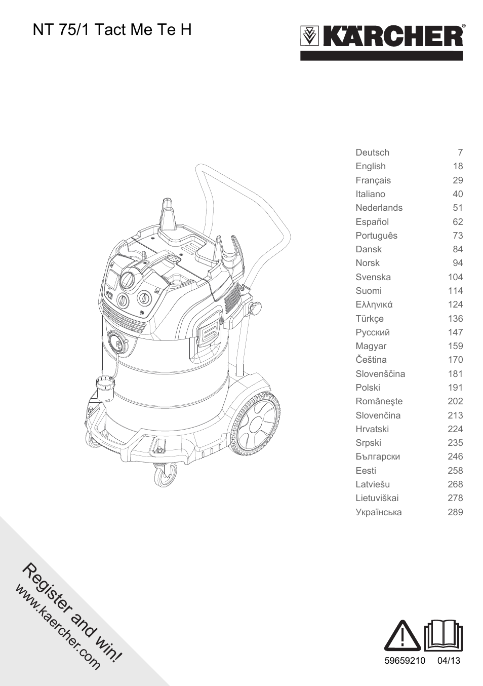 Karcher NT 75-1 Tact Me Te H User Manual | 308 pages