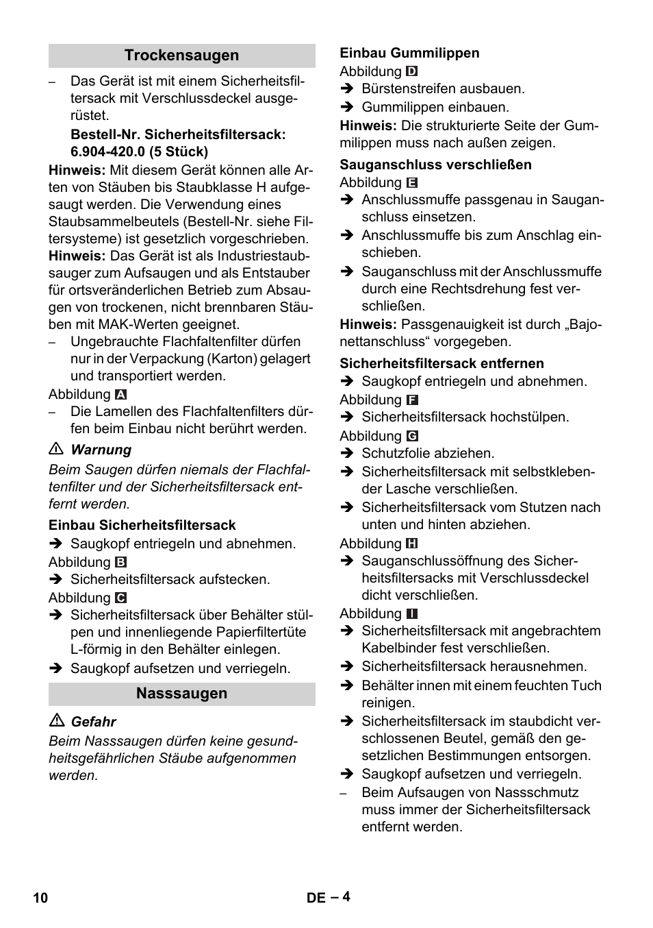 Karcher NT 75-1 Tact Me Te H User Manual | Page 10 / 308