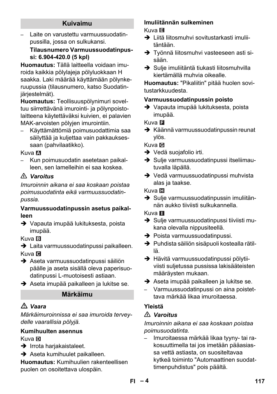 Karcher NT 75-1 Tact Me Te H User Manual | Page 117 / 308