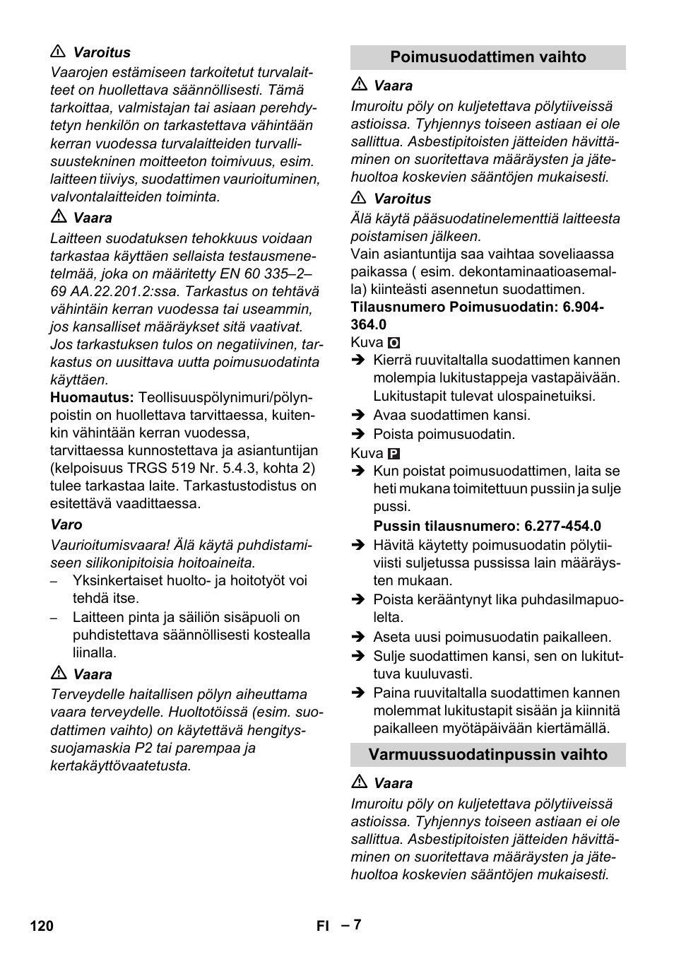 Karcher NT 75-1 Tact Me Te H User Manual | Page 120 / 308