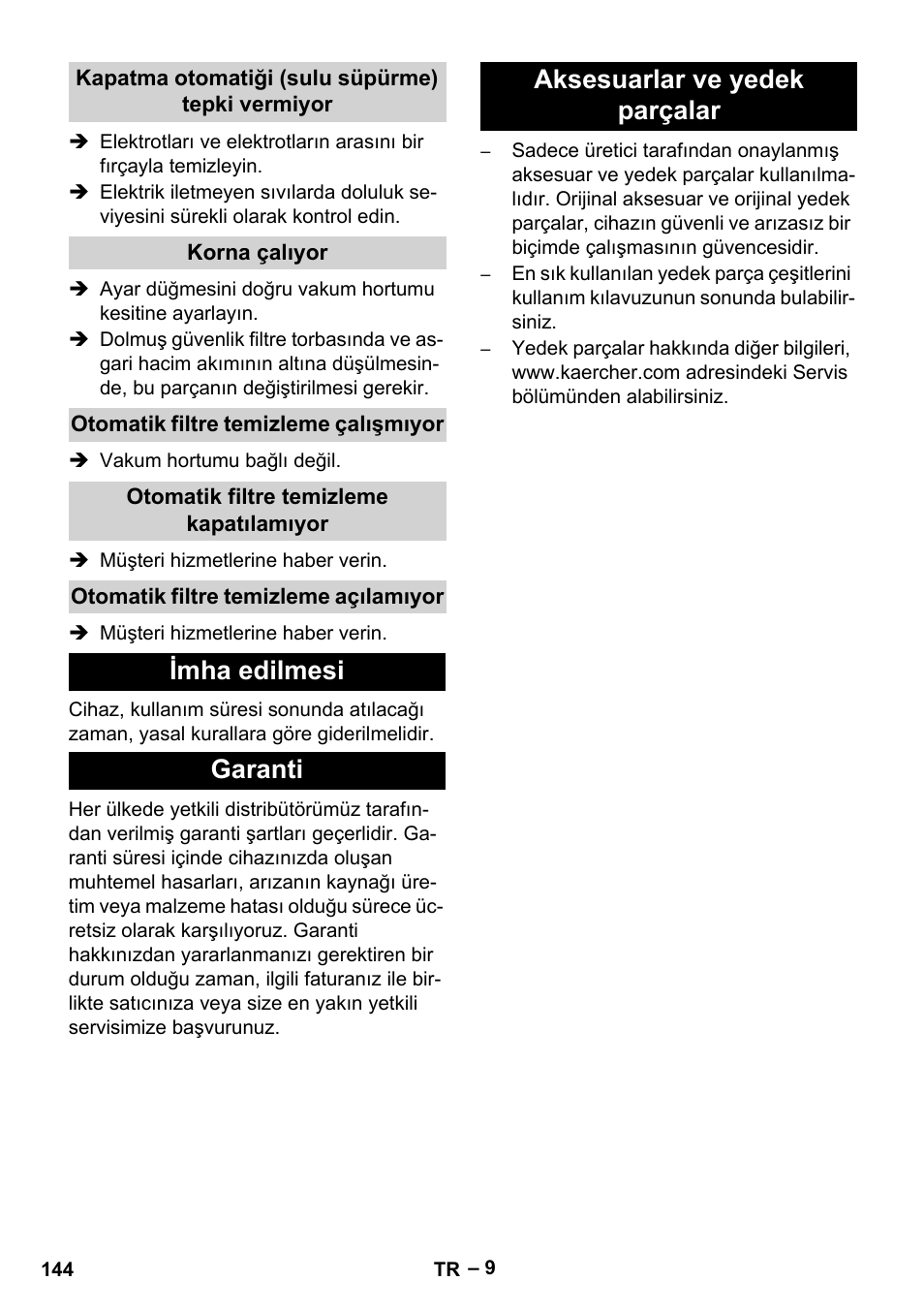 Karcher NT 75-1 Tact Me Te H User Manual | Page 144 / 308