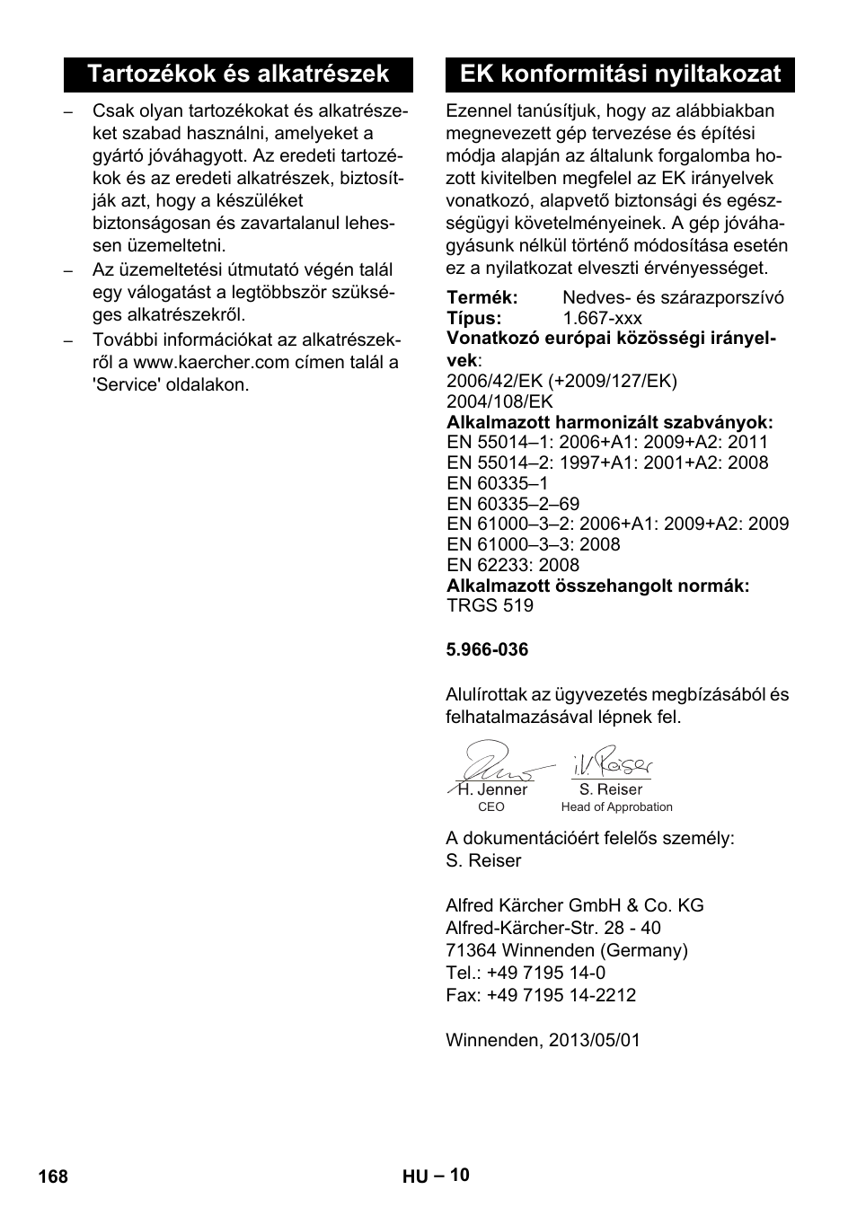 Karcher NT 75-1 Tact Me Te H User Manual | Page 168 / 308