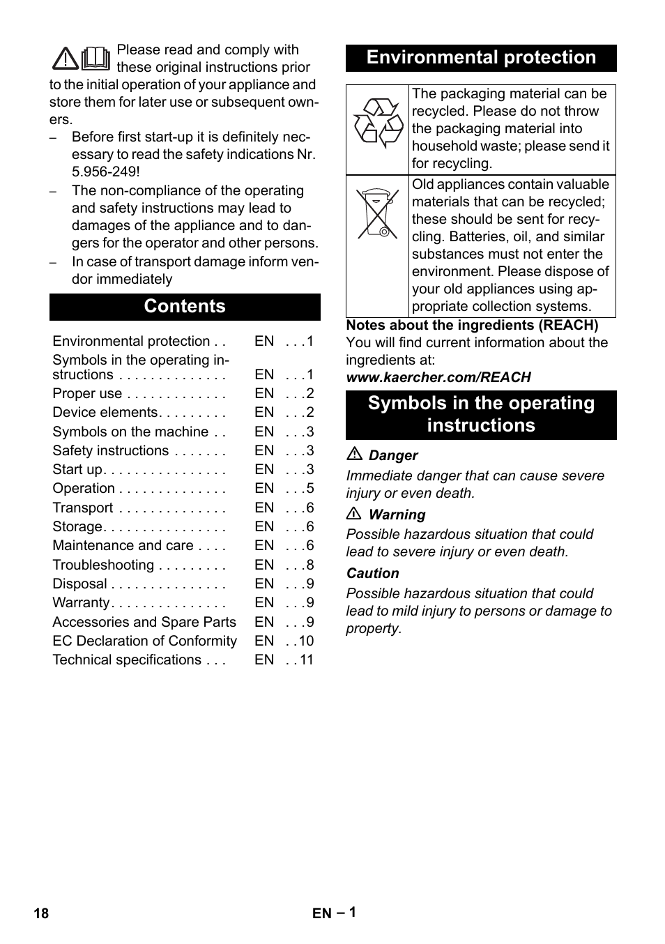 Karcher NT 75-1 Tact Me Te H User Manual | Page 18 / 308