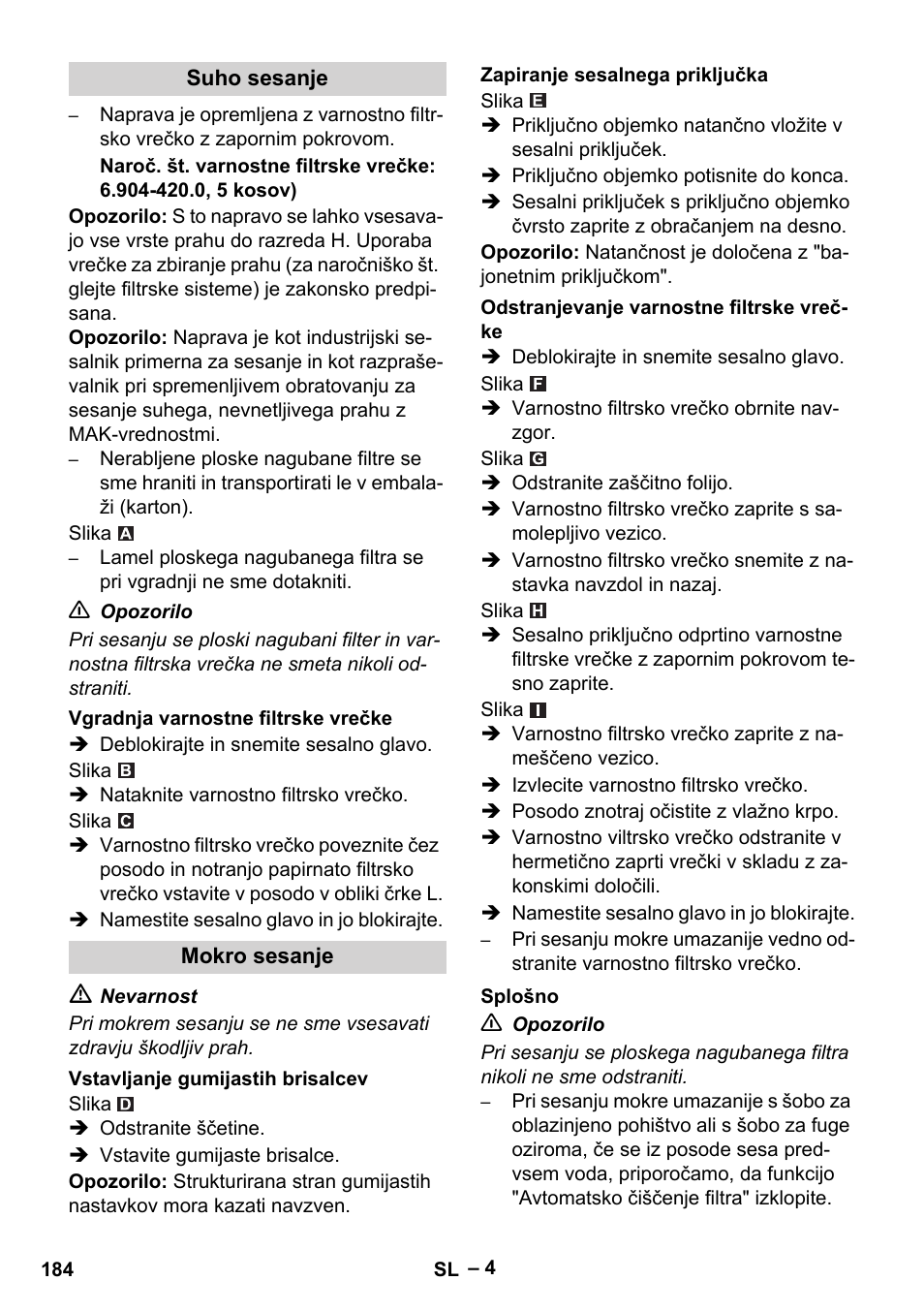 Karcher NT 75-1 Tact Me Te H User Manual | Page 184 / 308