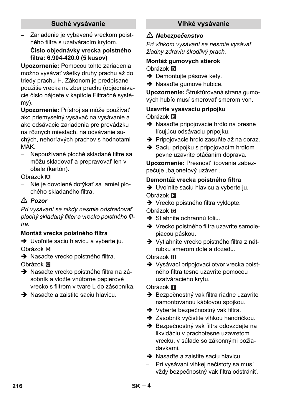 Karcher NT 75-1 Tact Me Te H User Manual | Page 216 / 308