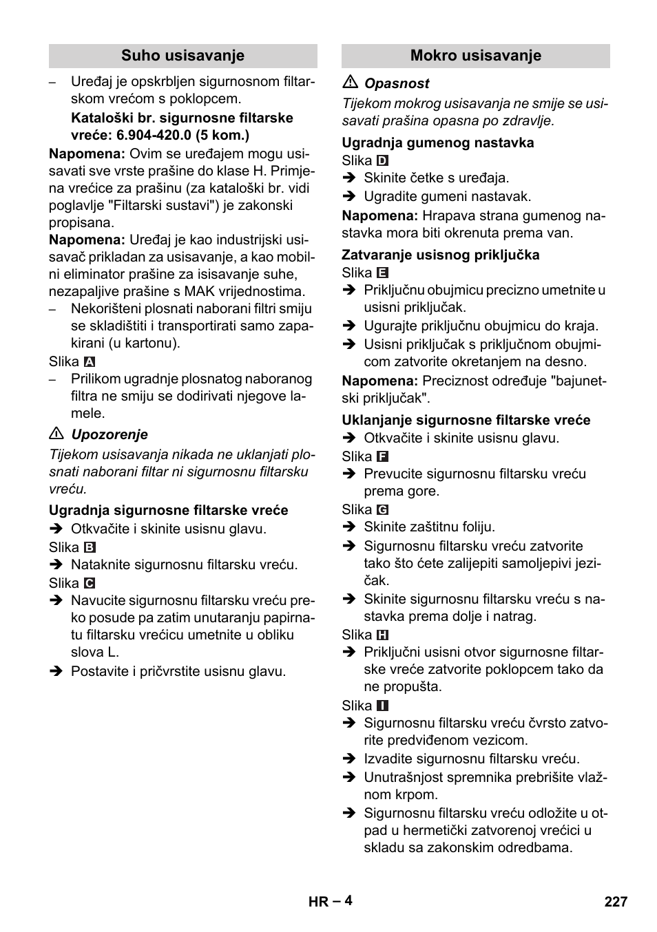 Karcher NT 75-1 Tact Me Te H User Manual | Page 227 / 308