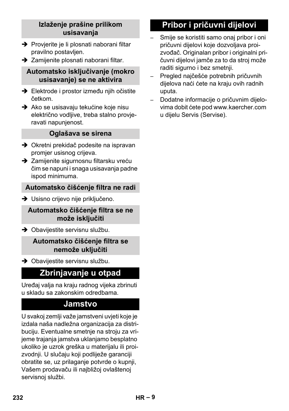 Karcher NT 75-1 Tact Me Te H User Manual | Page 232 / 308