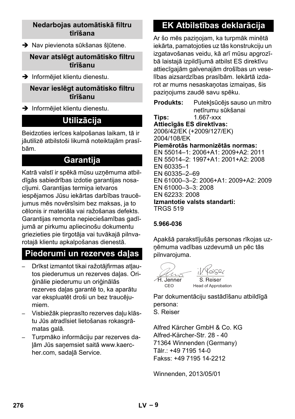 Karcher NT 75-1 Tact Me Te H User Manual | Page 276 / 308