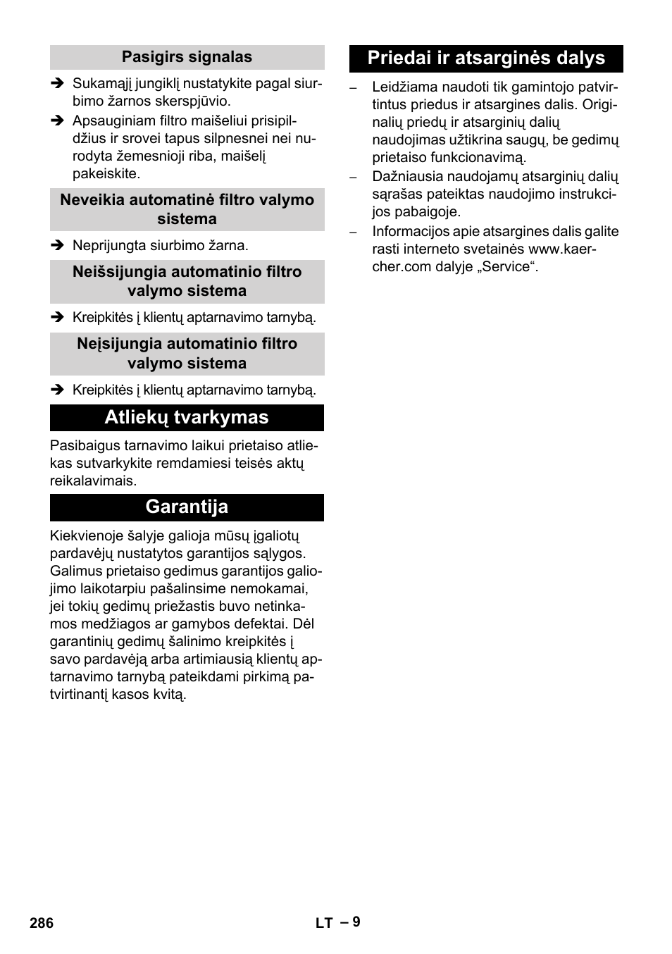 Karcher NT 75-1 Tact Me Te H User Manual | Page 286 / 308