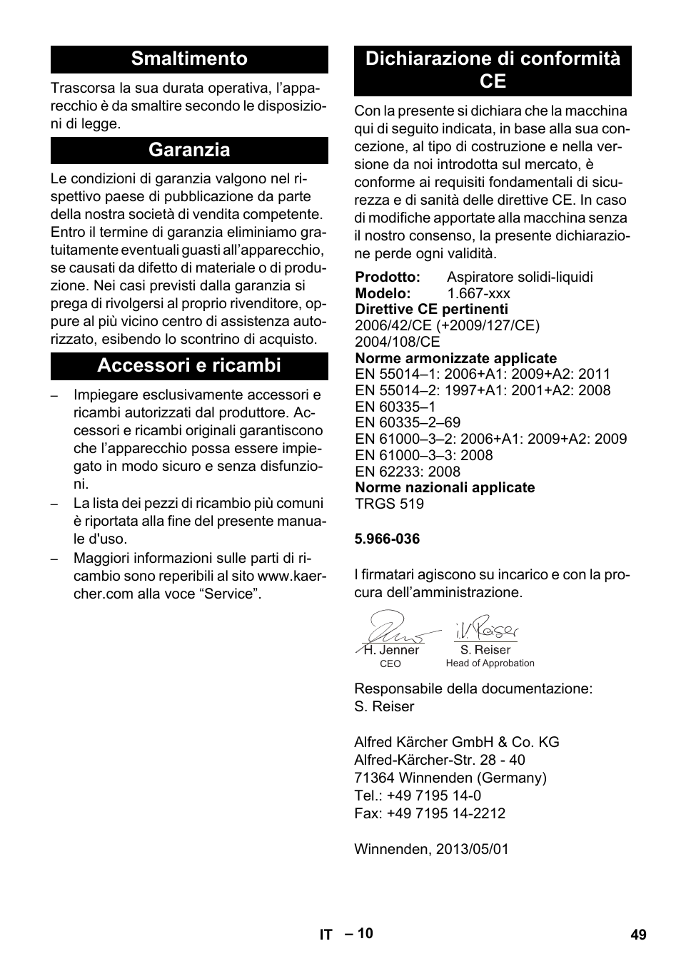 Karcher NT 75-1 Tact Me Te H User Manual | Page 49 / 308