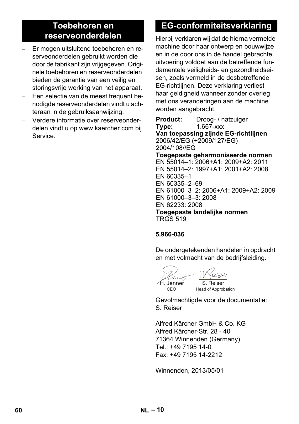 Karcher NT 75-1 Tact Me Te H User Manual | Page 60 / 308