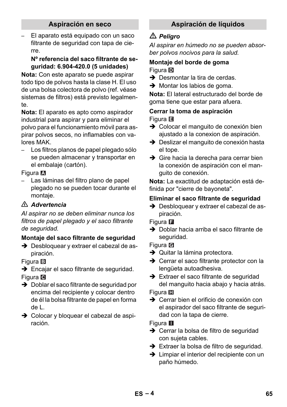 Karcher NT 75-1 Tact Me Te H User Manual | Page 65 / 308