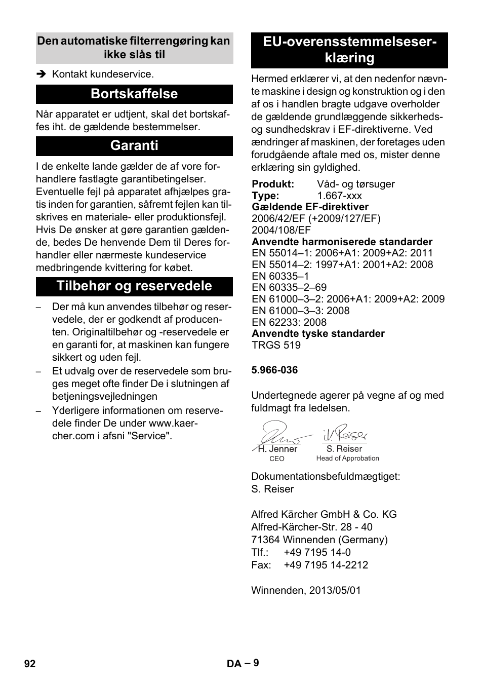 Karcher NT 75-1 Tact Me Te H User Manual | Page 92 / 308