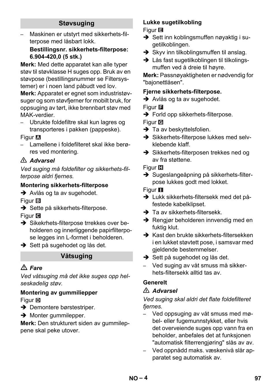 Karcher NT 75-1 Tact Me Te H User Manual | Page 97 / 308